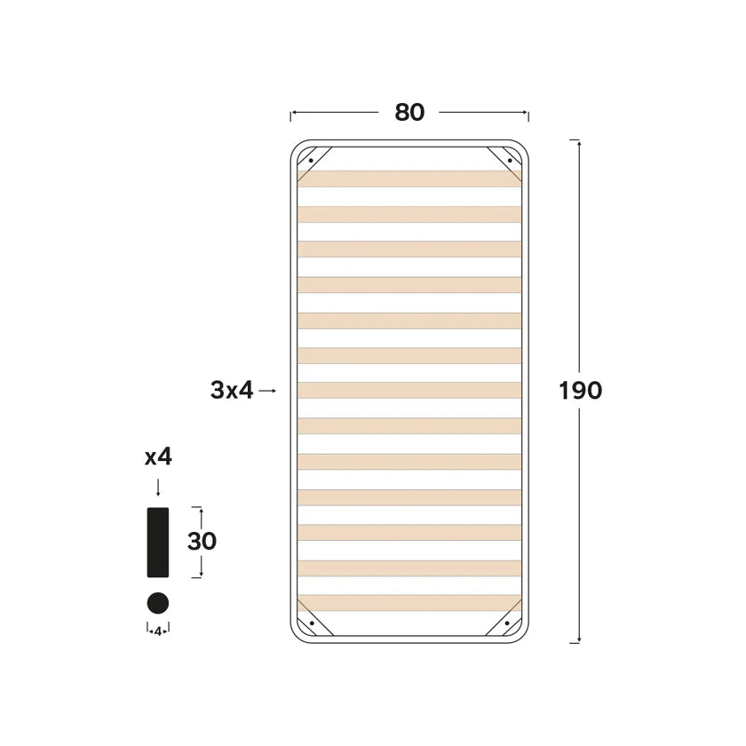 rete una piazza con doghe in legno