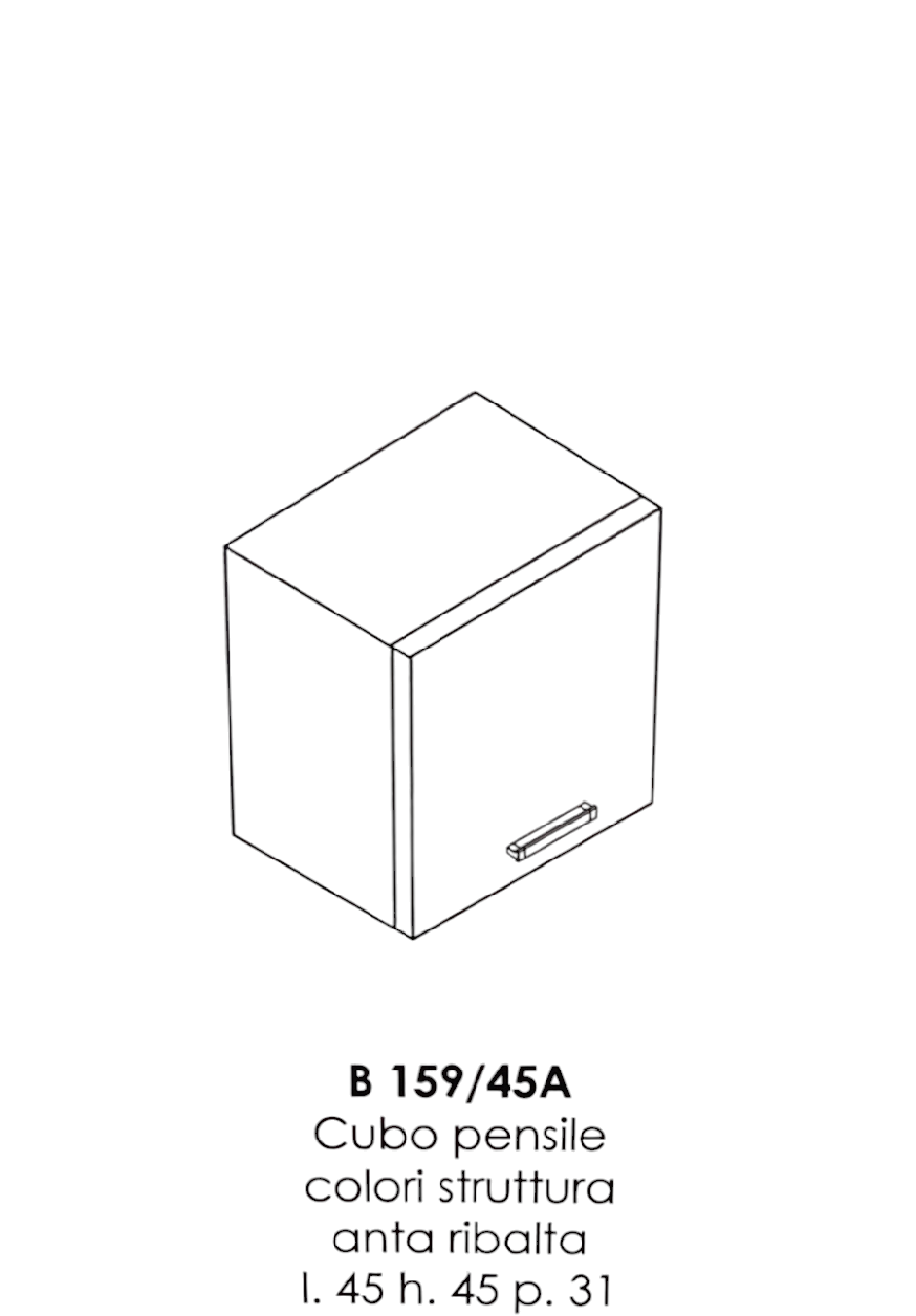 cubo 45 cm x 45 cm con anta a ribalta