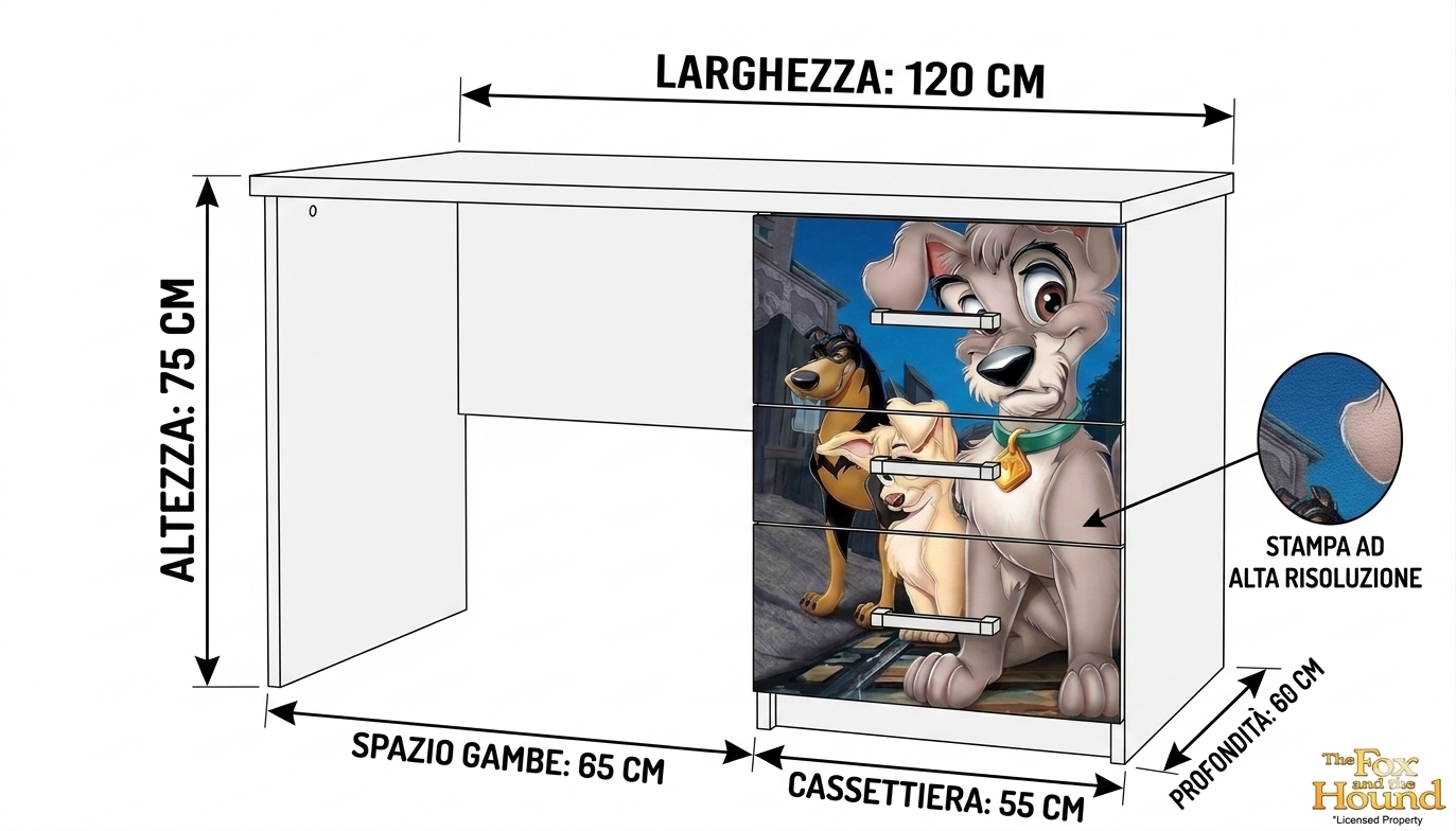 Scrivania con comodino Lilly vagabondo