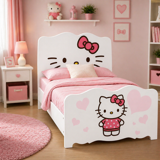 Letto Singolo Kitty Sweet Pink – Letto Bambina Rosa 200x90 Stile Glamour