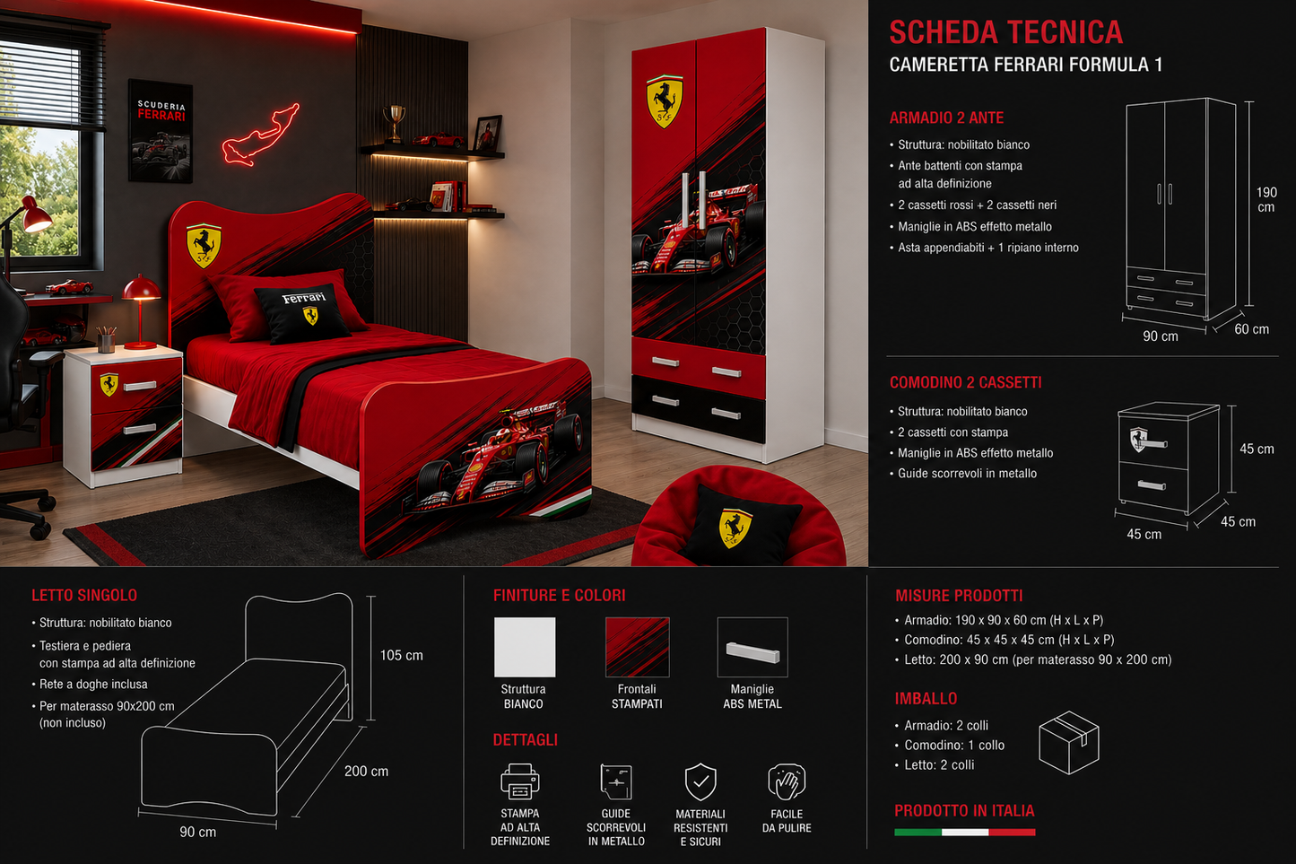 🛍️ Racing Legend Room – Cameretta Completa Tema Auto da Corsa