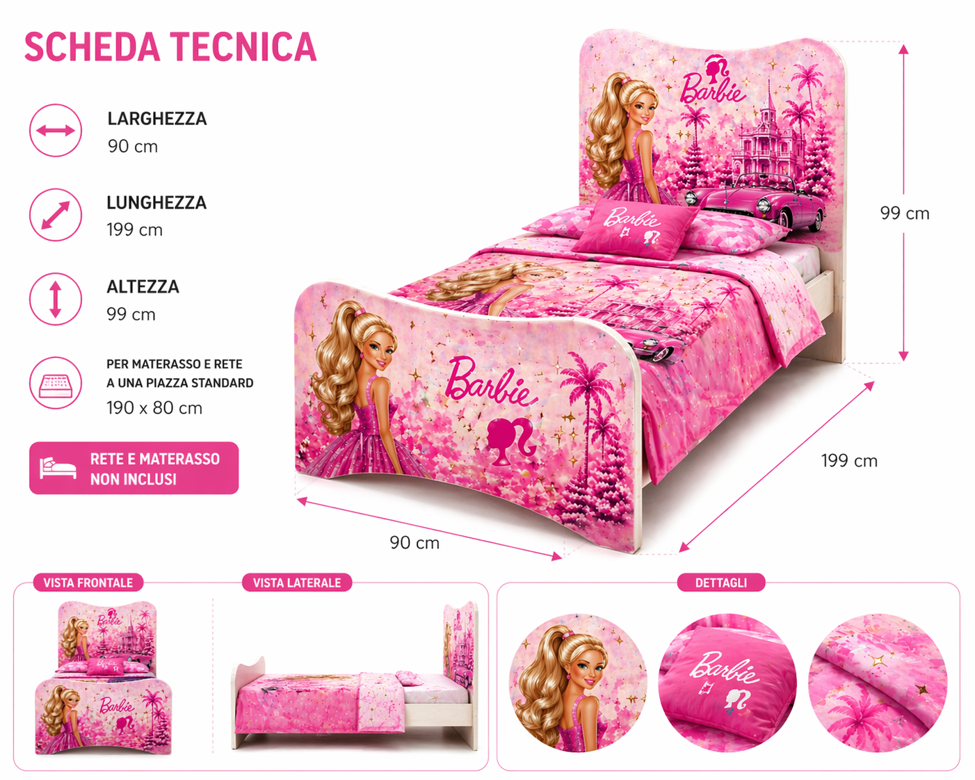 Letto Pink Luxury Dream Room,