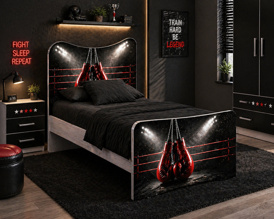 Boxing Legend Bed – Letto Singolo Boxe Premium in Legno 200x90