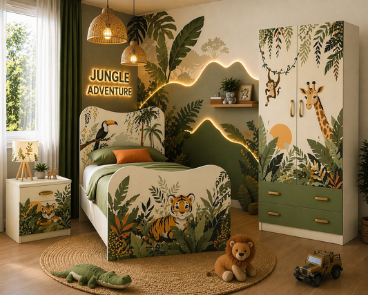 🛏️ Jungle Adventure Room – Cameretta Bambini Tema Giungla