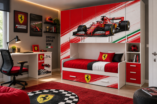 Cameretta a ponte "Ferrari" con scrivania