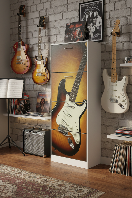 Scarpiera Electric Guitar Style – Mobile Porta Scarpe Design Rock Moderno