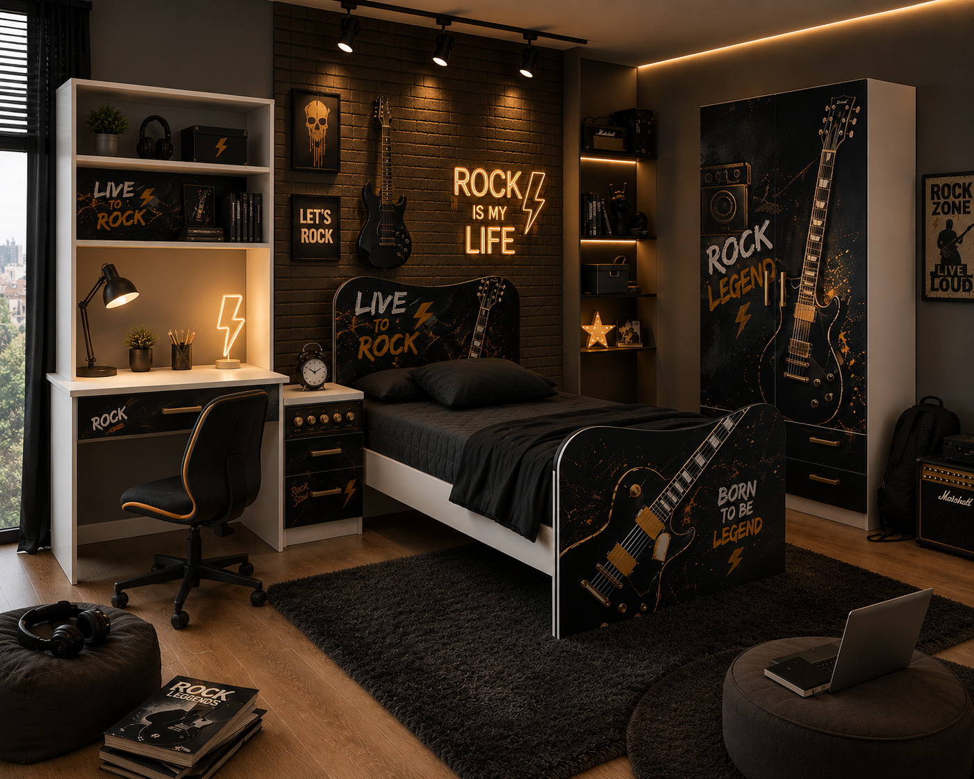 Rock Legend Room – Cameretta Completa Tema Chitarra