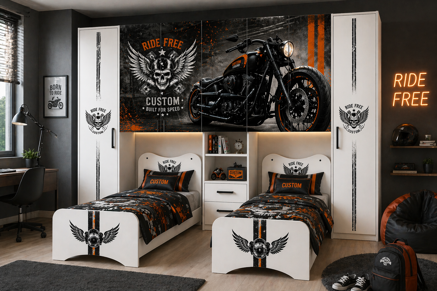 🏍️ Route 66 Custom Room – Cameretta Ponte Moto