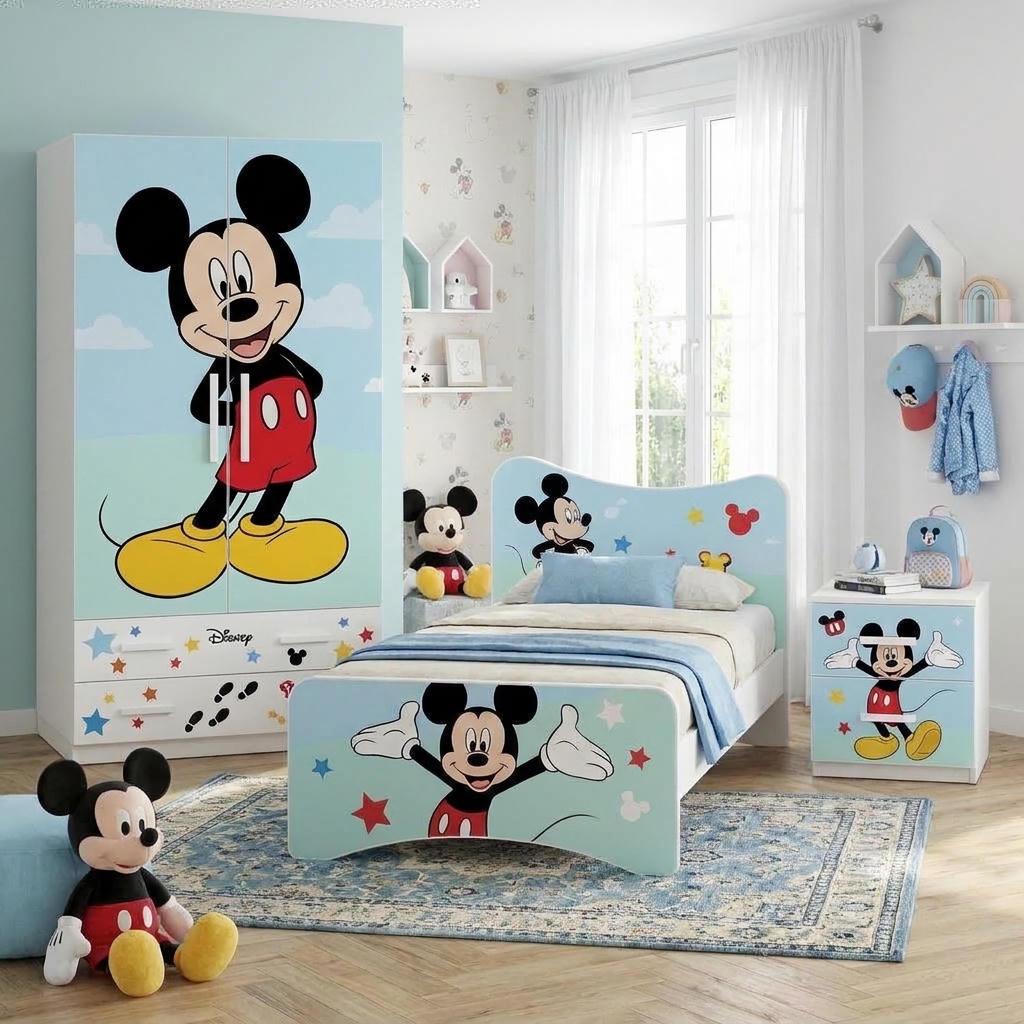Cameretta Topolino – Letto, Armadio e Comodino