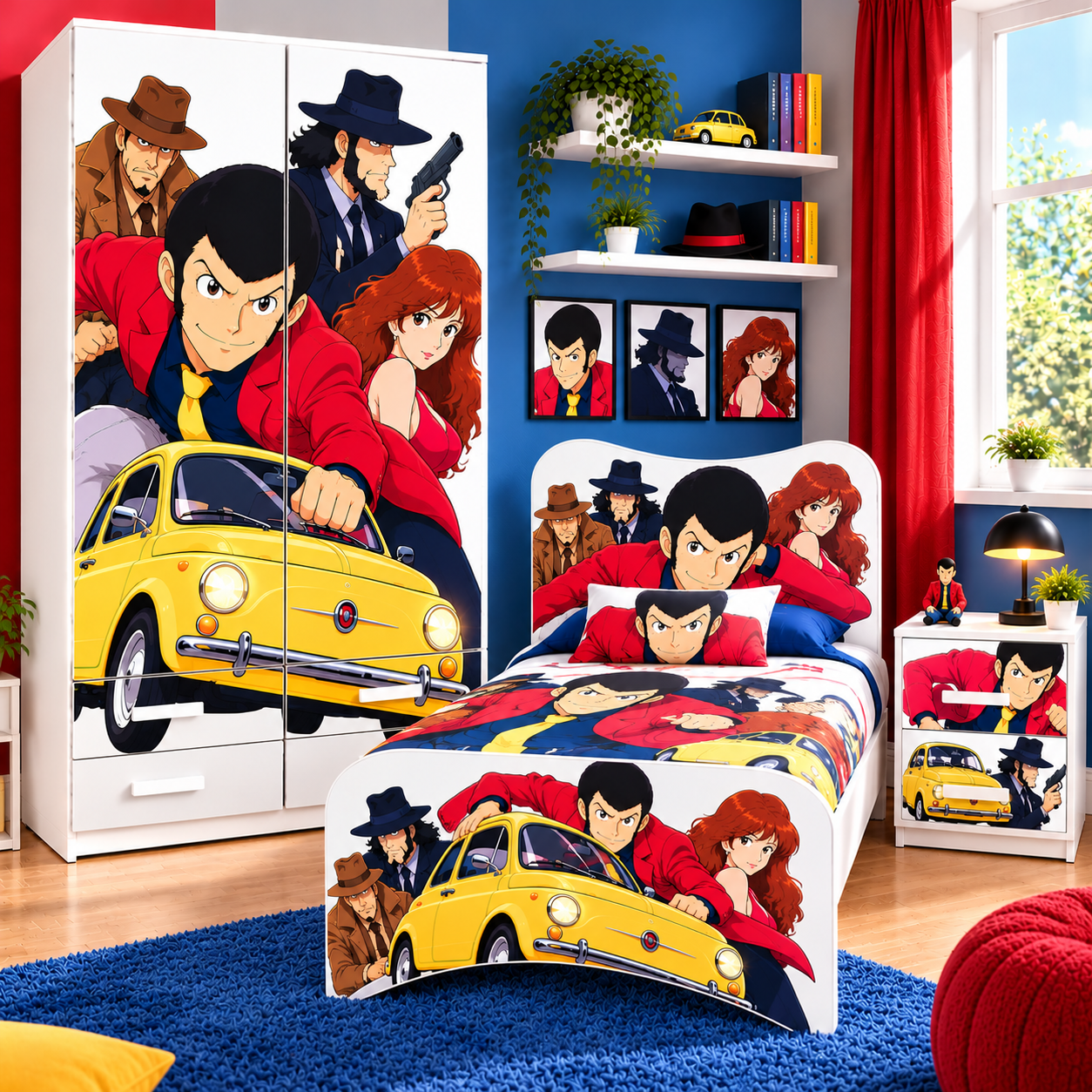 Cameretta Lupin  – Letto, Armadio e Comodino