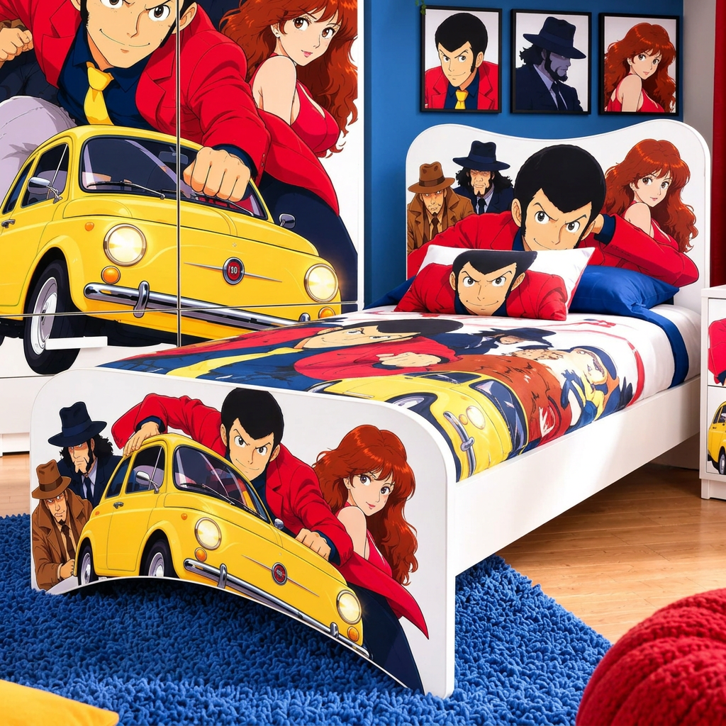 Cameretta Lupin  – Letto, Armadio e Comodino