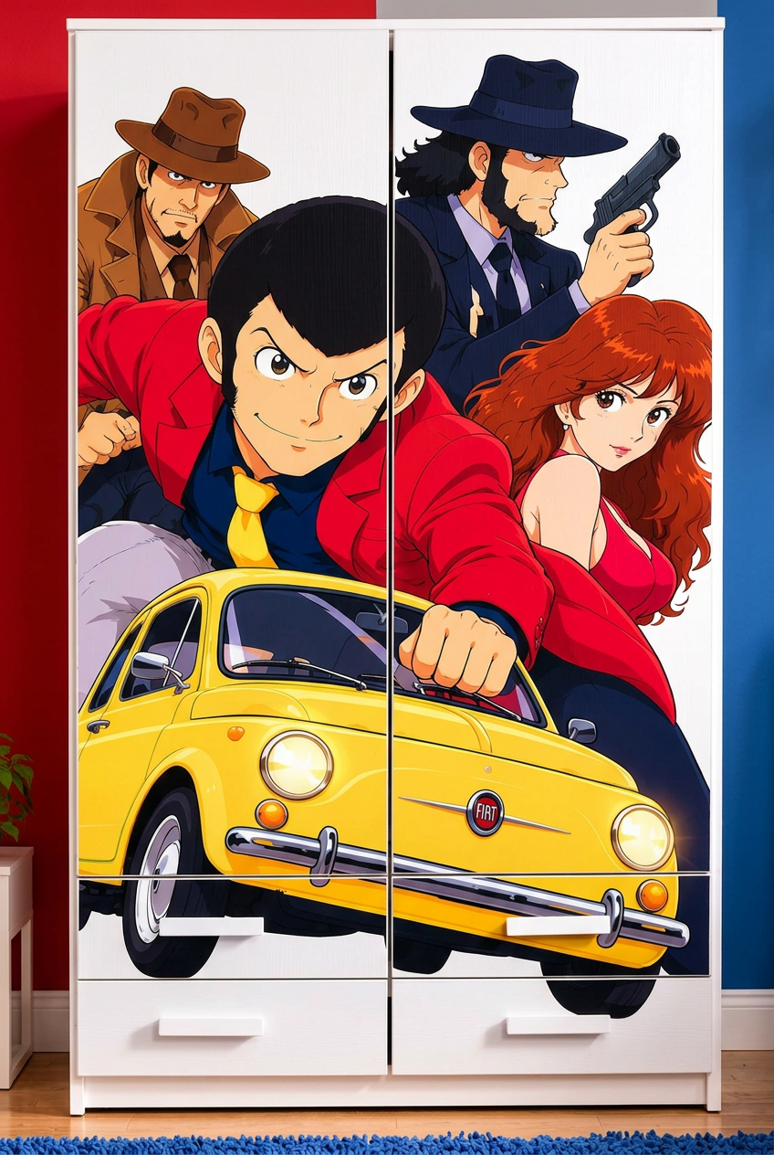 Cameretta Lupin  – Letto, Armadio e Comodino