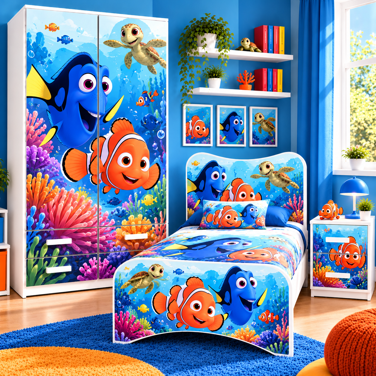 Cameretta Nemo – Letto, Armadio e Comodino
