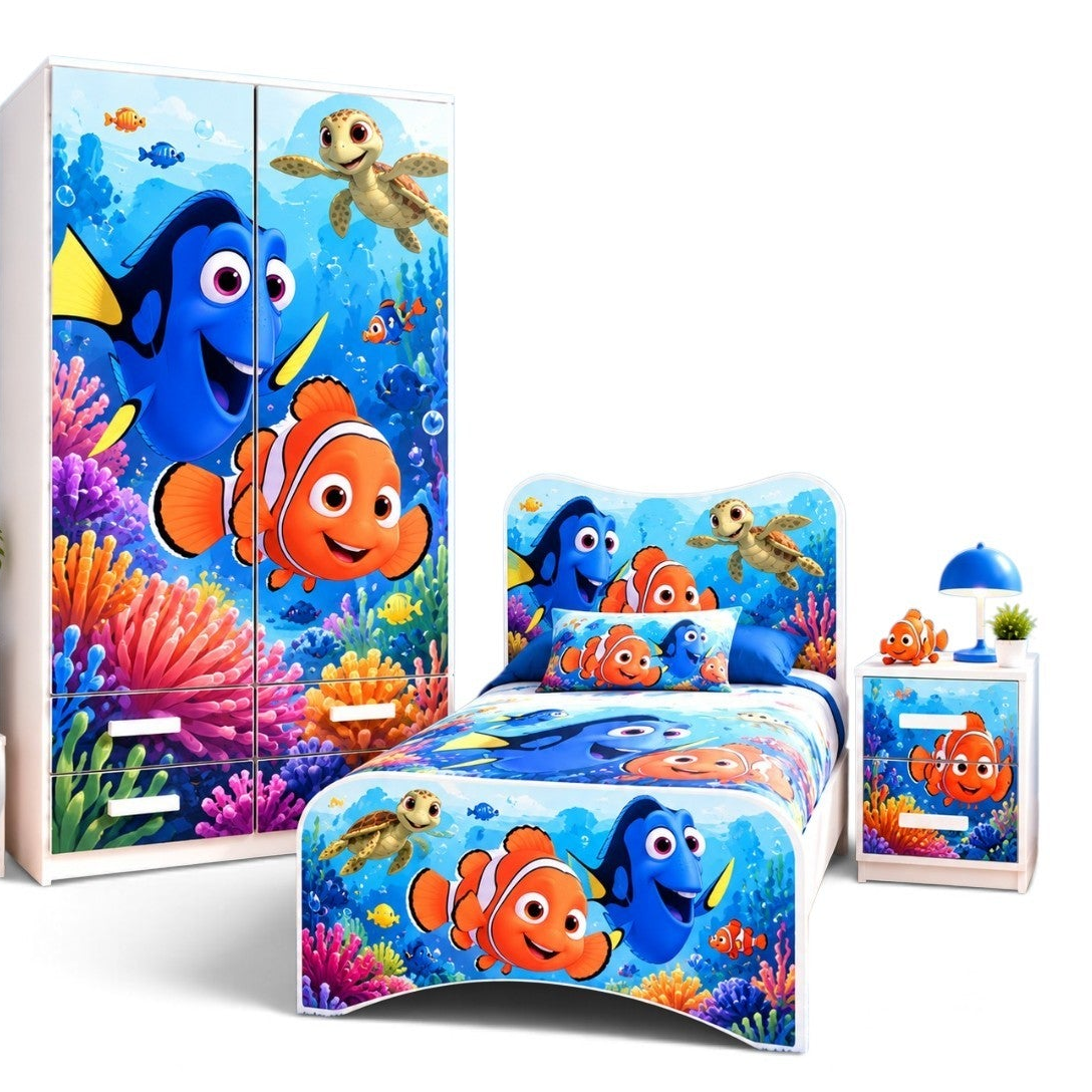 Cameretta Nemo – Letto, Armadio e Comodino