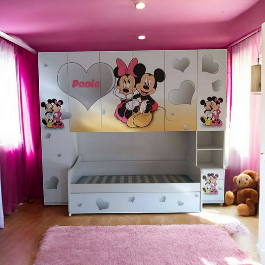 Cameretta a ponte Minnie Topolino bianco