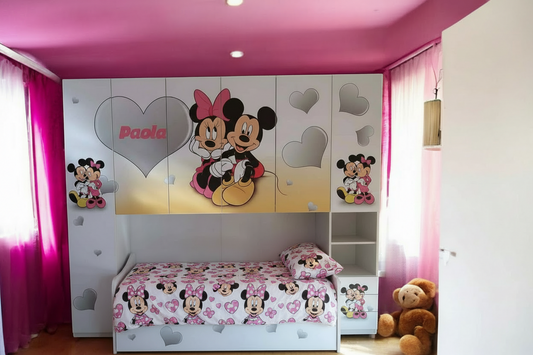 Cameretta a ponte Minnie Topolino bianco