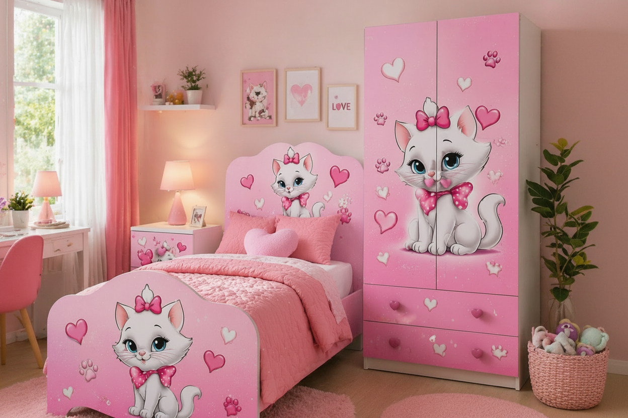 🛏️ Sweet Kitty Room – Cameretta Bambina Tema Gattina
