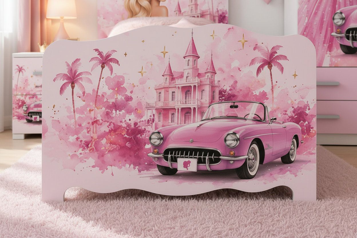 Cameretta Barbie Dream Castle Luxury Pink – Set Camera Bambina Premium con Armadio, Letto e Comodino Rosa Glamour