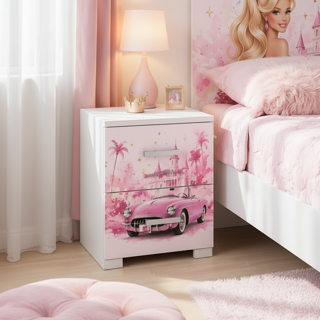 Cameretta Barbie Dream Castle Luxury Pink – Set Camera Bambina Premium con Armadio, Letto e Comodino Rosa Glamour
