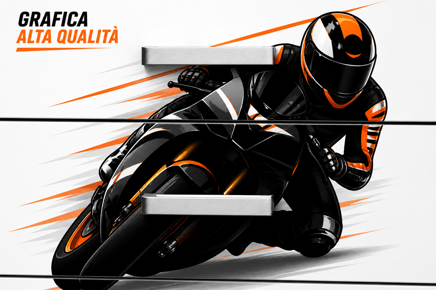 Scrivania con comodino moto