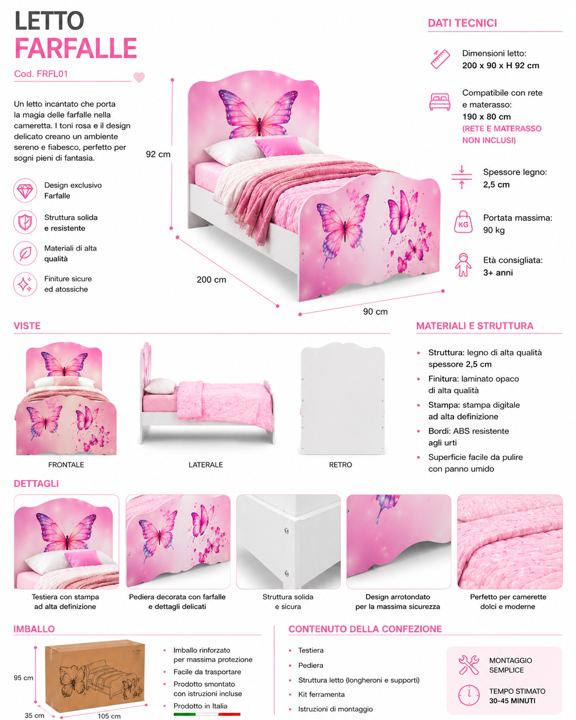 Letto farfalle