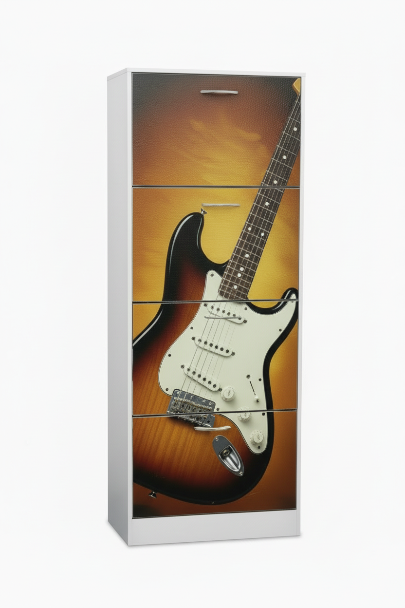 Scarpiera Electric Guitar Style – Mobile Porta Scarpe Design Rock Moderno