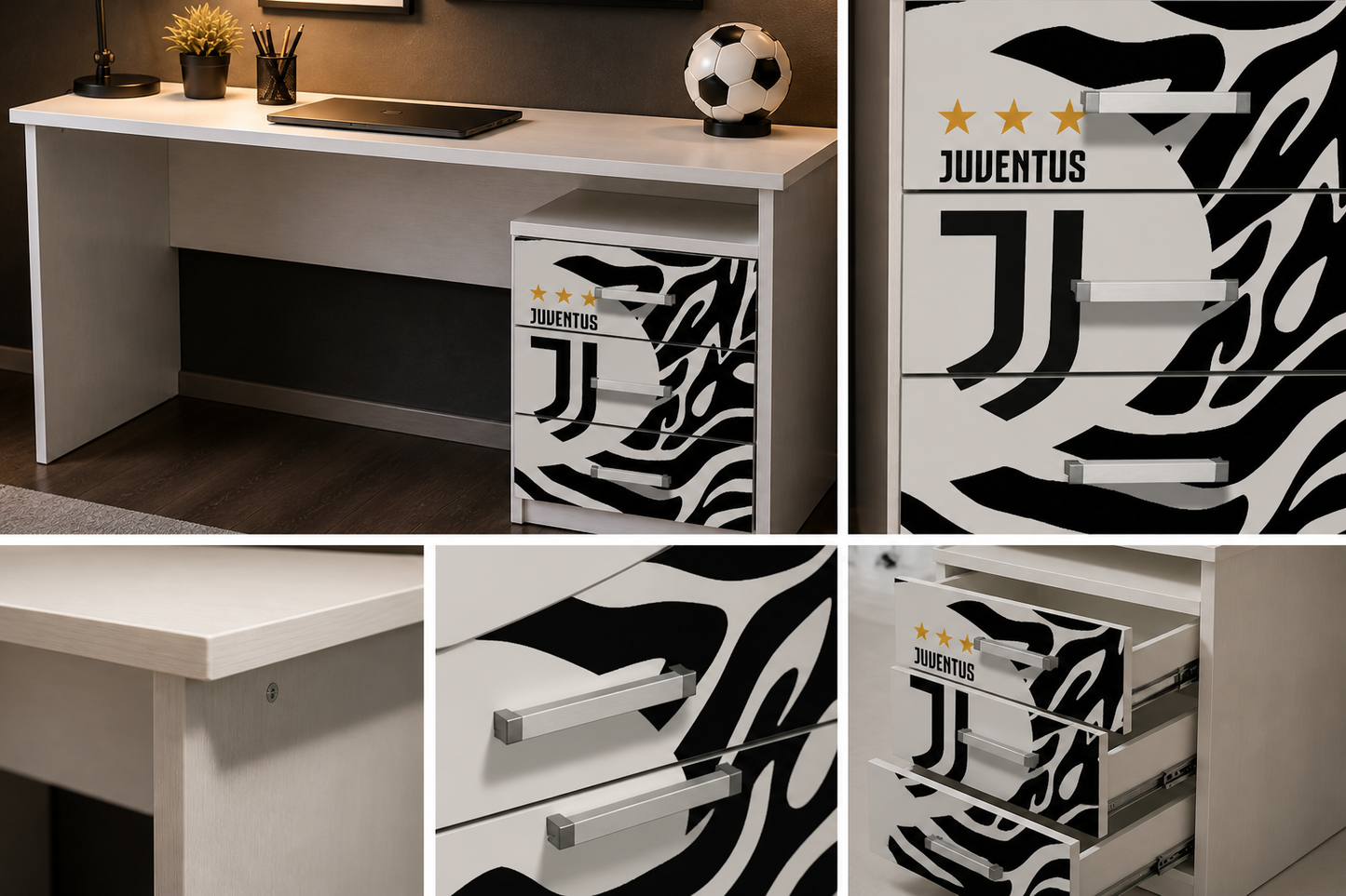 Scrivania con comodino Juventus