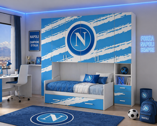 Cameretta a Ponte Urban Icon – Design NAPOLI Style con 2 reti Letto