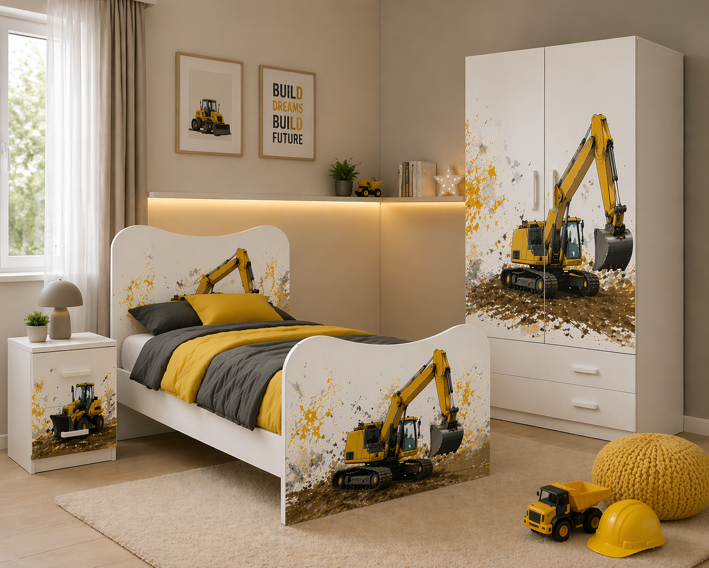 Cameretta "Ruspa" – Cameretta Completa con Letto, Armadio e Comodino