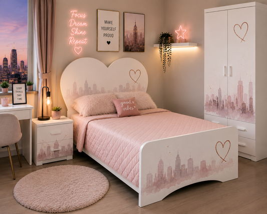 Urban Glow Collection – Cameretta Skyline Pink Aesthetic