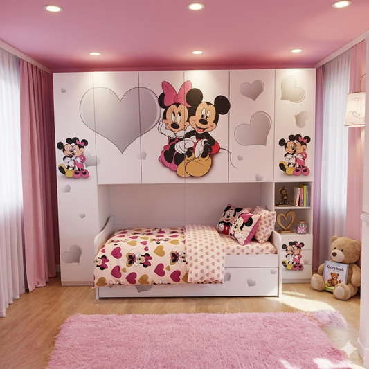 Cameretta a ponte Minnie Topolino bianco