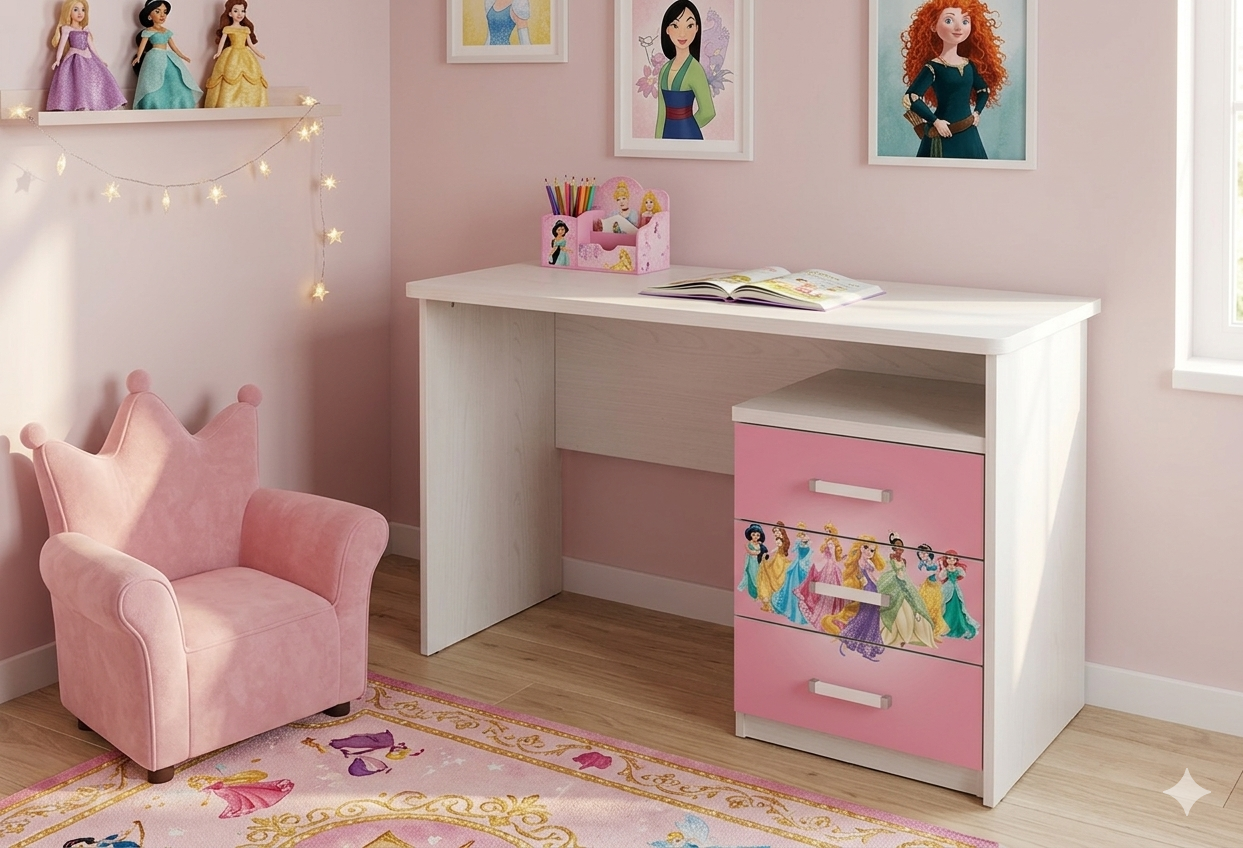 Scrivania con comodino principesse