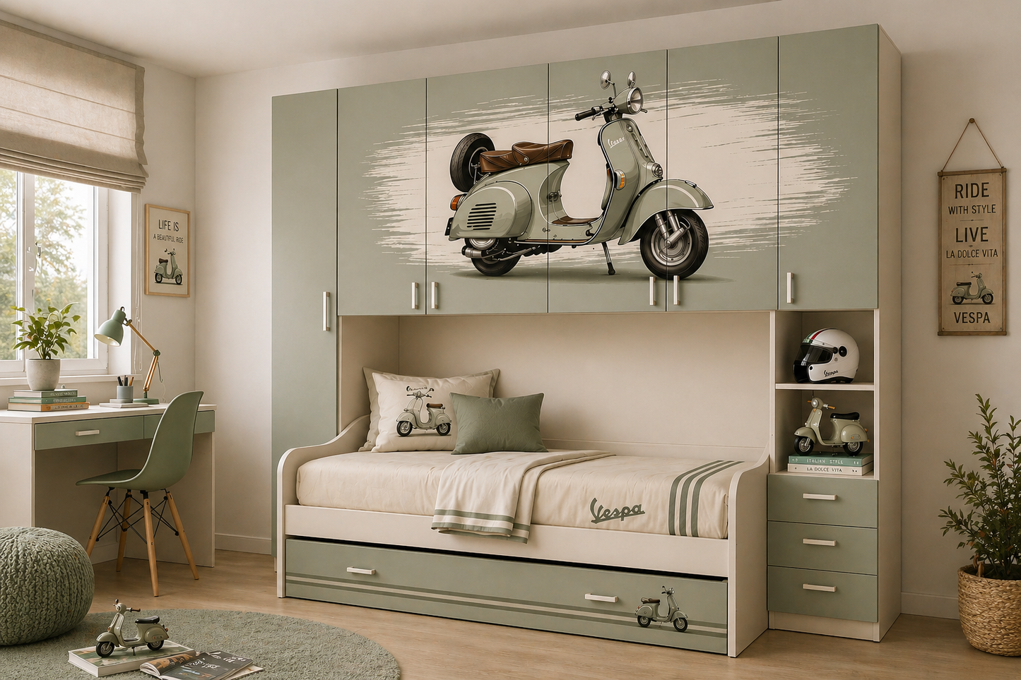 Vespa Heritage Room – Cameretta Ponte Stile Italiano Premium