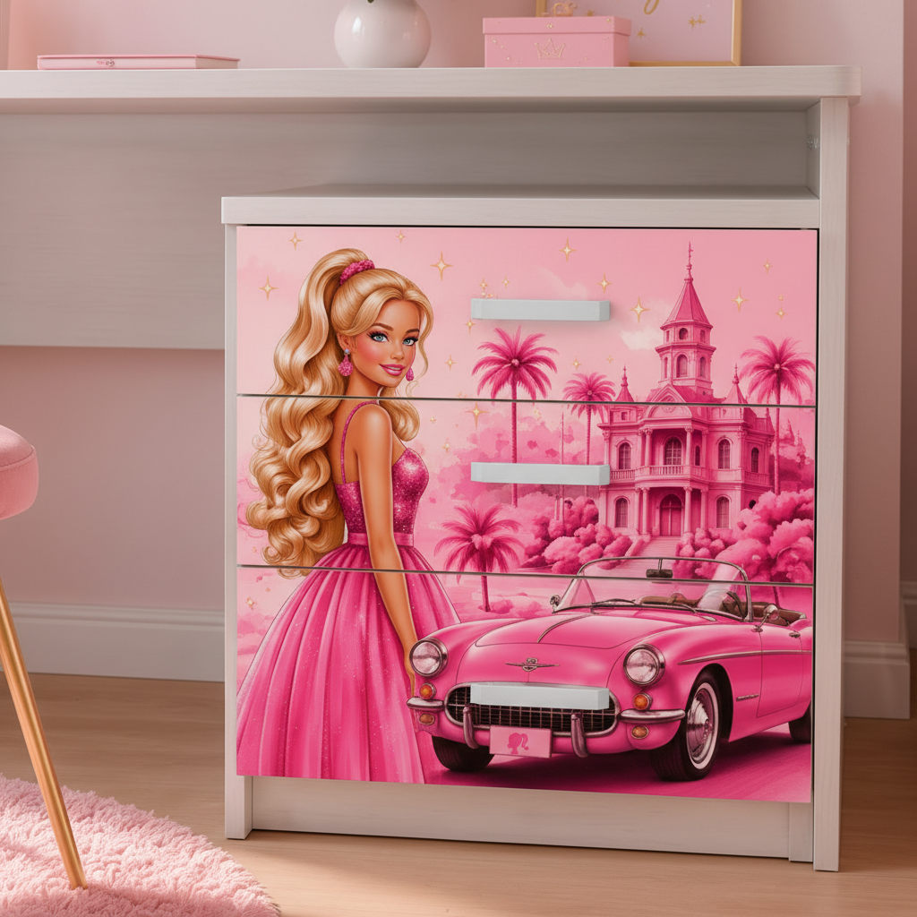 Scrivana con comodino Barbie