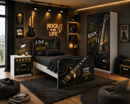 Rock Legend Room – Cameretta Completa Tema Chitarra per Ragazzi