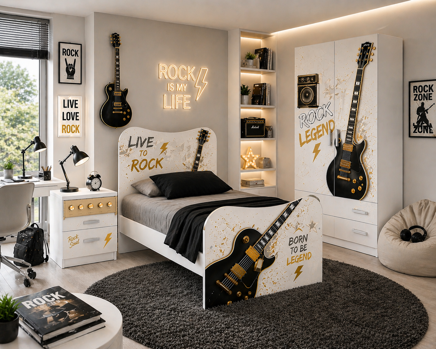 Rock Legend Room – Cameretta Completa Tema Chitarra
