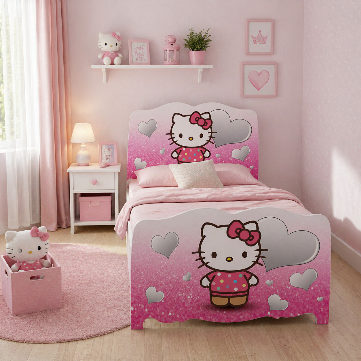 Letto Singolo Sweet Kitty Dream – Letto Bambina Rosa Glamour 200x90