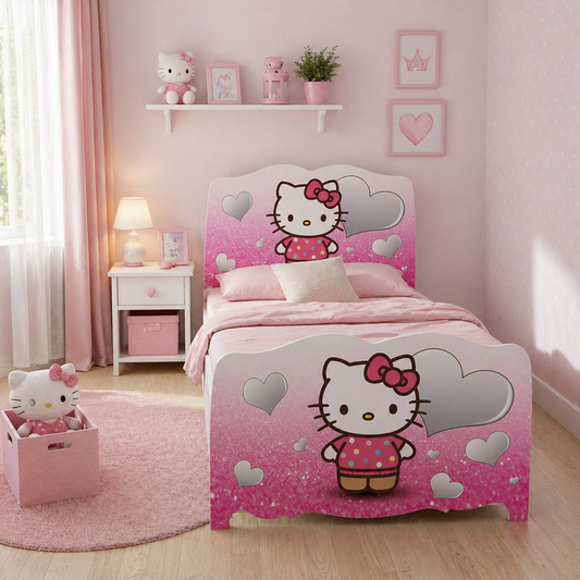 Letto Singolo Sweet Kitty Dream – Letto Bambina Rosa Glamour 200x90