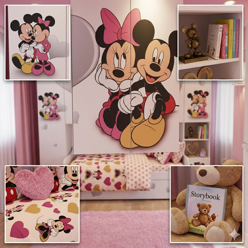 Cameretta a ponte Minnie Topolino bianco