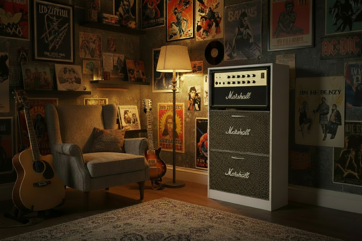 Scarpiera Rock Amplifier Style – Mobile Porta Scarpe Design Music Moderno