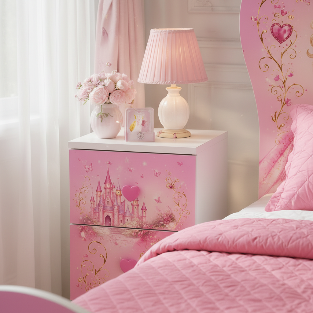 🛍️ Princess Dream 120 – Cameretta Completa Bambina con Letto a Cuore