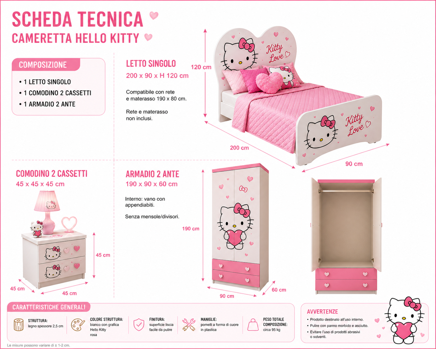 CAMERETTA "Cuore HELLO KITTY "