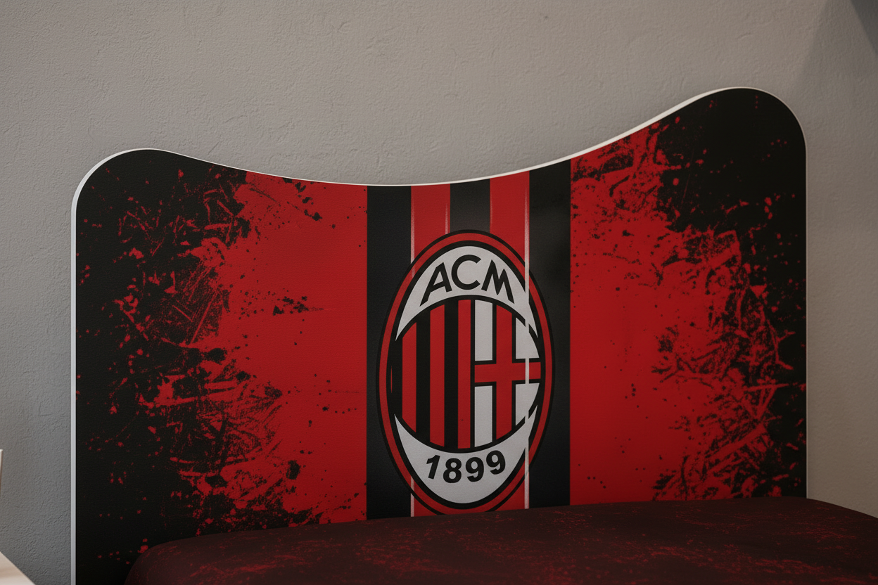 Cameretta Milan Black Red Edition – Letto Singolo, Armadio e Comodino