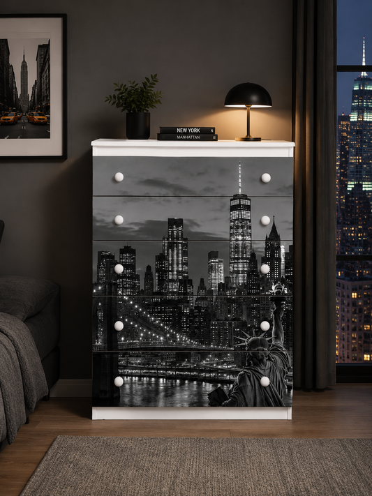 Cassettiera New York Urban Style – Design Moderno Skyline Manhattan