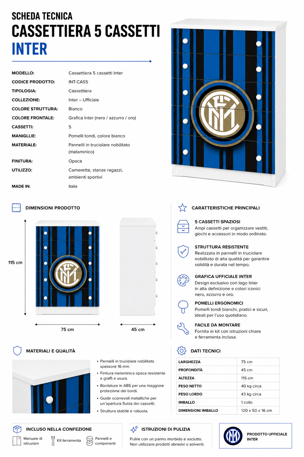 Cassettiera Inter