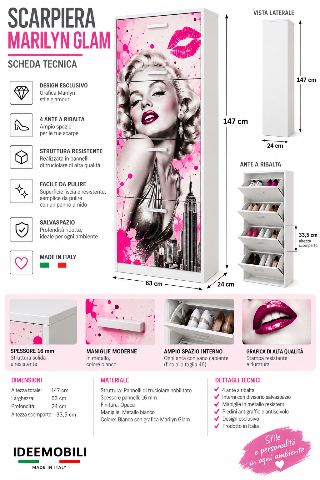 Scarpiera Marilyn Glam – 4 Ante a Ribalta