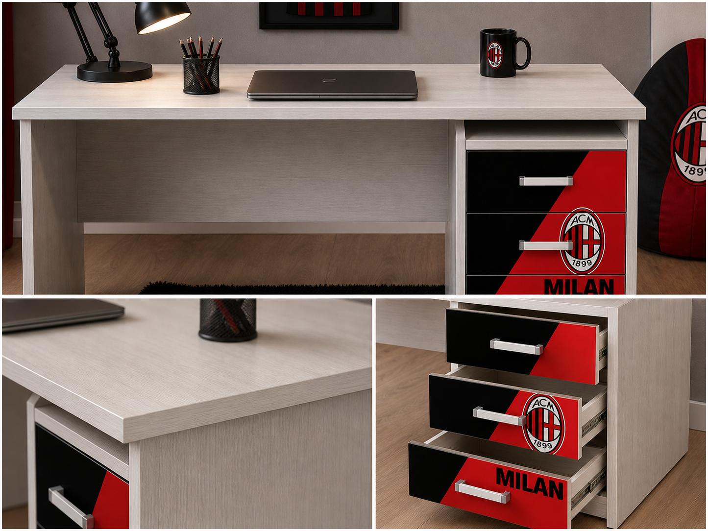 Scrivania con comodino Milan
