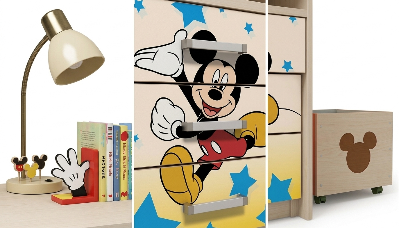 Scrivania con comodino Topolino