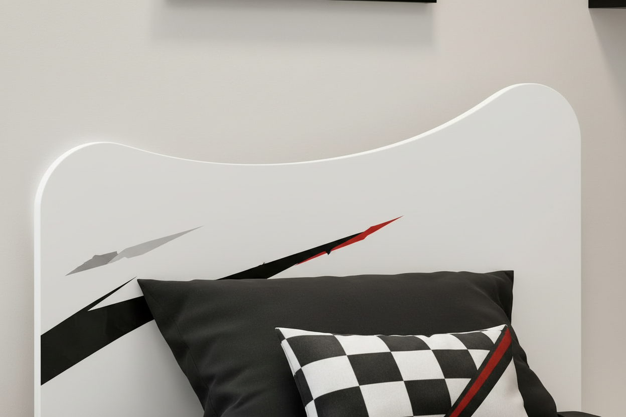 Cameretta Formula Racing 01 – Set Camera Bambino con Armadio, Letto e Comodino Design Formula 1 Moderno