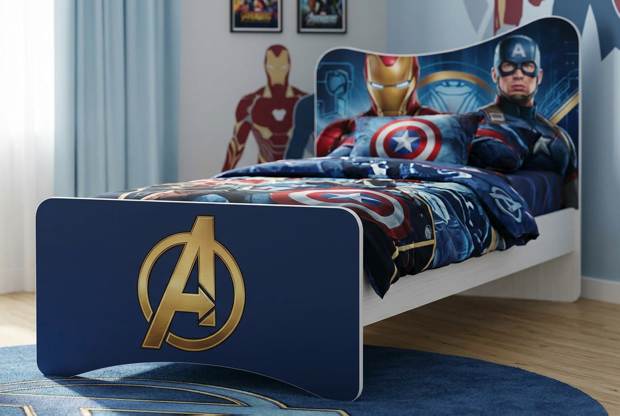 Letto Singolo Avengers Marvel – Letto per Cameretta Bambino a Tema Supereroi